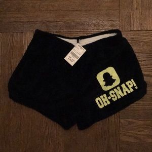 Soft fuzzy fleece shorts Size 12/14 Kids NWT